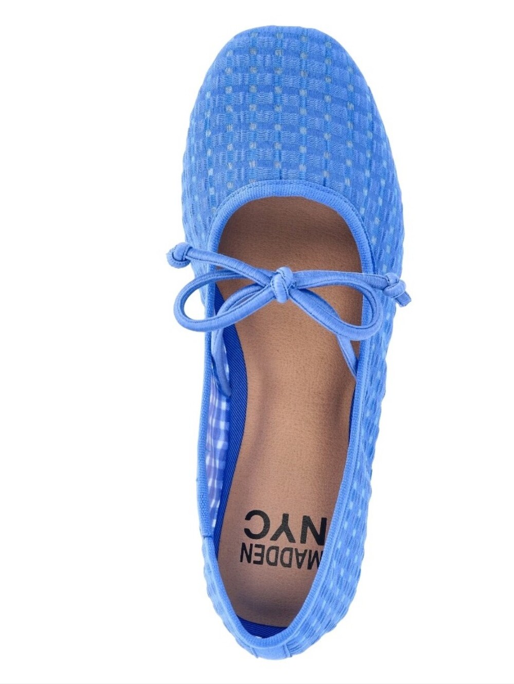 Madden NYC Little and Big Girls' Gingham Mesh Ballet Flats